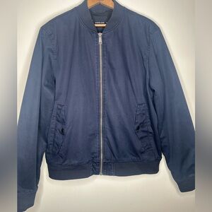 Everlane Women’s Navy Cotton Lined Bomber Jacket Size M